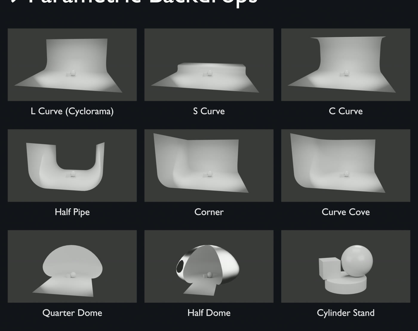 The 9 backdrop shapes