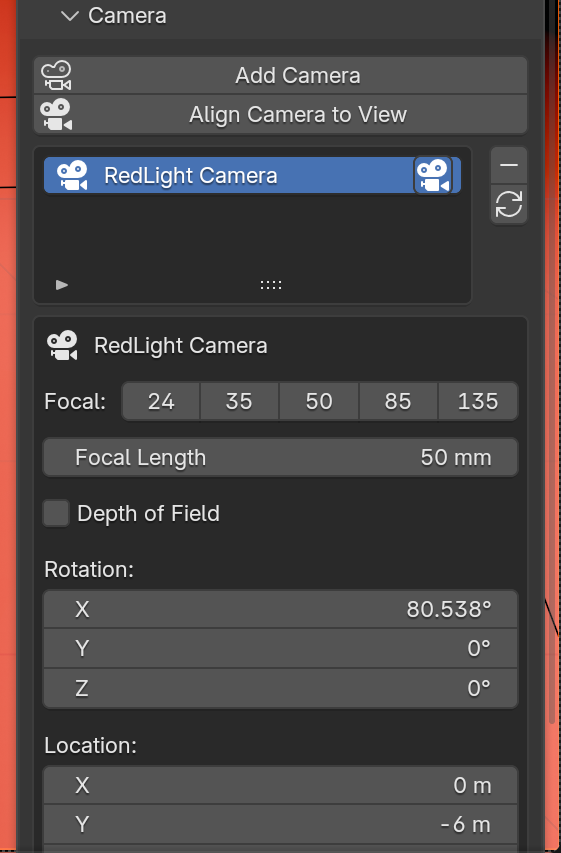 The Camera section