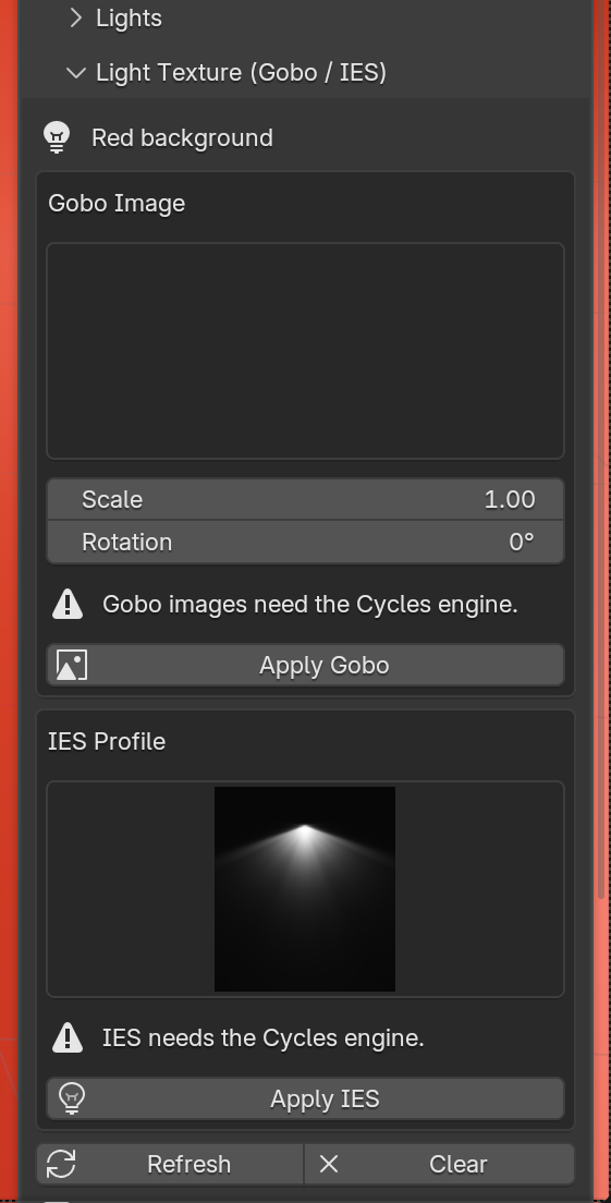 The Light Texture section